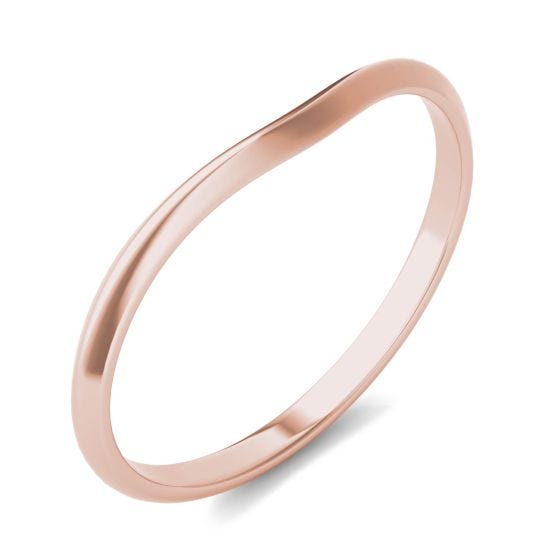 Signature Plain 7mm Oval Matching Band Ring 18K Rose Gold