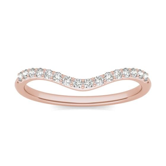 1/6 CTW Round Caydia Lab Grown Diamond Signature 7x5mm Oval Halo Matching Band Ring 18K Rose Gold
