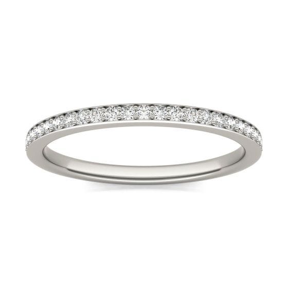 1/5 CTW Round Caydia Lab Grown Diamond Channel Bead Set Wedding Band Ring 14K White Gold