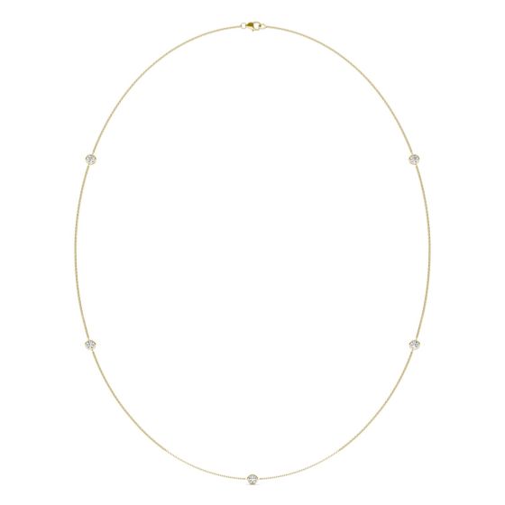 1 CTW Round Caydia Lab Grown Diamond 24in Station Necklace 14K Yellow Gold