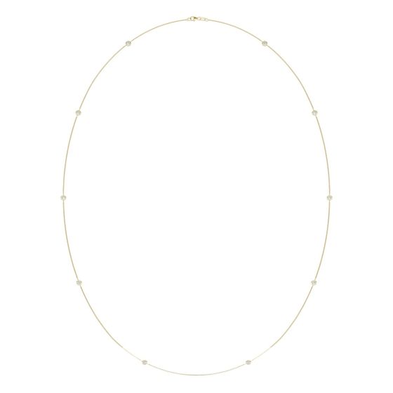 1 CTW Round Caydia Lab Grown Diamond 36in Station Ten Stone Necklace 14K Yellow Gold