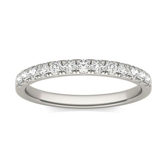 1/3 CTW Round Caydia Lab Grown Diamond Wedding Band Ring 14K White Gold
