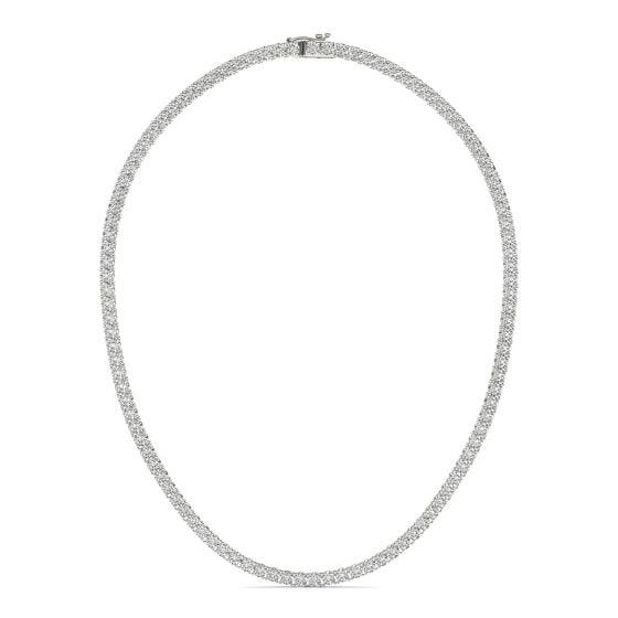 30.820 CTW DEW Round Forever One Moissanite Tennis Necklace 14K Yellow Gold  | Charles & Colvard