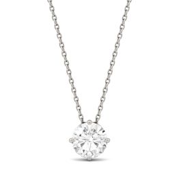 1.04 CTW DEW Round Forever One Moissanite Solitaire Pendant Necklace 14K White Gold
