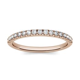 0.30 CTW DEW Round Forever One Moissanite Prong Set Band Ring 14K Rose Gold