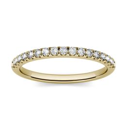 0.30 CTW DEW Round Forever One Moissanite Prong Set Band Ring 14K Yellow Gold