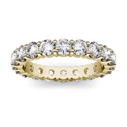 1.80 CTW DEW Round Forever One Moissanite Shared Prong Eternity Band Ring 14K Yellow Gold