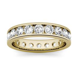 2 1/10 CTW Round Caydia Lab Grown Diamond Ring 14K Yellow Gold, SIZE 7.0 Stone Color F