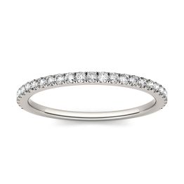 0.27 CTW DEW Round Forever One Moissanite Four Prong Band Ring 14K White Gold, SIZE 5.0