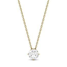 0.50 CTW DEW Round Forever One Moissanite Solitaire Pendant Necklace 14K Yellow Gold
