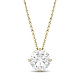 1.92 CTW DEW Round Forever One Moissanite Solitaire Pendant Necklace 14K Yellow Gold