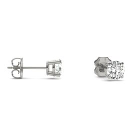 1.02 CTW DEW Round Forever One Moissanite Solitaire Stud Earrings Platinum