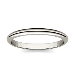 Domed Stackable Band Ring 14K White Gold