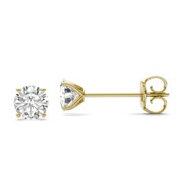 2.40 CTW DEW Round Forever One Moissanite Four Prong Martini Solitaire Stud Earrings 14K Yellow Gold