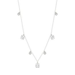 1.08 CTW DEW Round Forever One Moissanite Necklace 14K White Gold