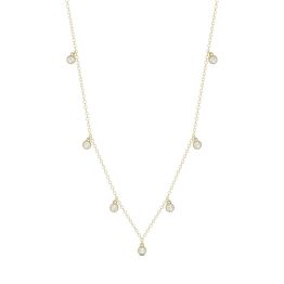 0.16 CTW DEW Round Forever One Moissanite Necklace 14K Yellow Gold