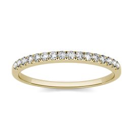 0.16 CTW DEW Round Forever One Moissanite Band Ring 14K Yellow Gold