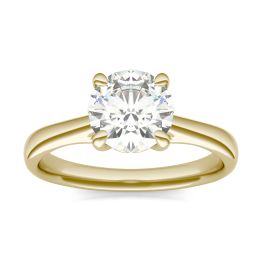 1.50 CTW DEW Round Forever One Moissanite Four Prong Solitaire Engagement Ring 14K Yellow Gold