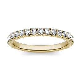 0.42 CTW DEW Round Forever One Moissanite Prong Set Band Ring 14K Yellow Gold