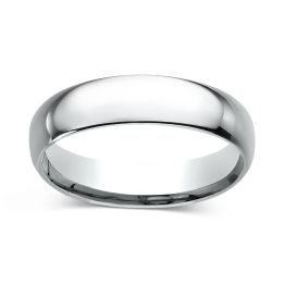 Comfort-Fit 5.0mm Ring 14K White Gold