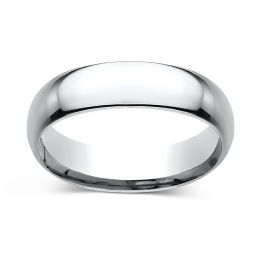 Comfort-Fit 6.0mm Ring 14K White Gold