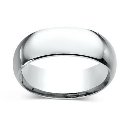 Comfort-Fit 8.0mm Ring 14K White Gold