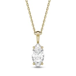 1.00 CTW DEW Marquise Forever One Moissanite Solitaire Pendant Necklace 14K Yellow Gold