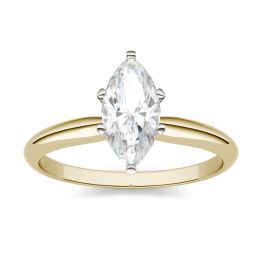 0.50 CTW DEW Marquise Forever One Moissanite Solitaire Engagement Ring 14K Yellow Gold