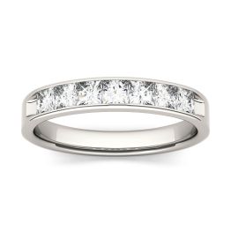1.89 CTW DEW Square Forever One Moissanite Channel Set Anniversary Band Ring 14K White Gold