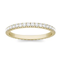 0.63 CTW DEW Round Forever One Moissanite Shared Prong Set Eternity Band Ring 14K Yellow Gold