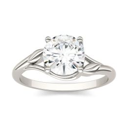 1.50 CTW DEW Round Forever One Moissanite Vines Solitaire Engagement Ring 14K White Gold