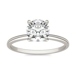 1.00 CTW DEW Round Forever One Moissanite Solitaire Engagement Ring 14K White Gold, SIZE 7.5