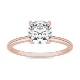 1.00 CTW DEW Round Forever One Moissanite Solitaire Engagement Ring 14K Rose Gold