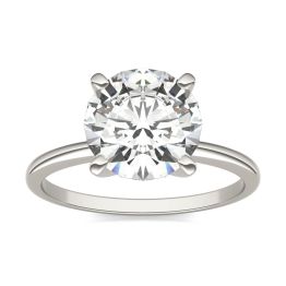 2.70 CTW DEW Round Forever One Moissanite Solitaire Engagement Ring 14K White Gold, SIZE 6.0