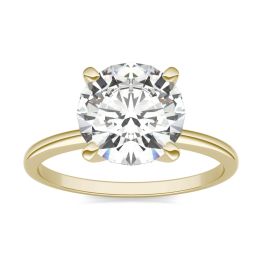 2.70 CTW DEW Round Forever One Moissanite Solitaire Engagement Ring 14K Yellow Gold