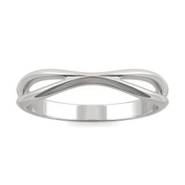 Curved Open Wedding Ring 14K White Gold