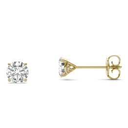 1.02 CTW DEW Round Forever One Moissanite Martini Stud Earrings 14K Yellow Gold