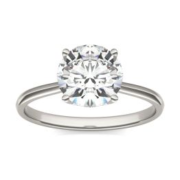 1.93 CTW DEW Round Forever One Moissanite Signature Four Prong Solitaire Ring 14K White Gold
