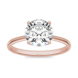 1.93 CTW DEW Round Forever One Moissanite Signature Four Prong Solitaire Ring 14K Rose Gold