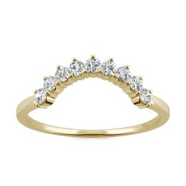 0.27 CTW DEW Round Forever One Moissanite Curved Crown Band Ring 14K Yellow Gold