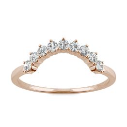 0.27 CTW DEW Round Forever One Moissanite Curved Crown Band Ring 14K Rose Gold