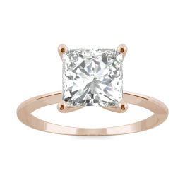 1.91 CTW DEW Square Forever One Moissanite Classic Solitaire Ring 14K Rose Gold