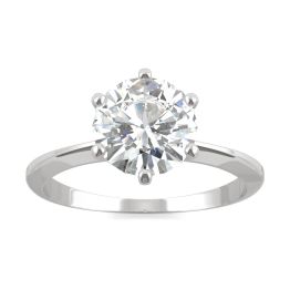 1.92 CTW DEW Round Forever One Moissanite Six Prong Solitaire Ring Platinum