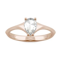 0.45 CTW DEW Pear Forever One Moissanite Solitaire Ring 14K Rose Gold, SIZE 7.0