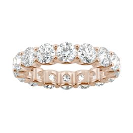 5.61 CTW DEW Round Forever One Moissanite Eternity Band 14K Rose Gold