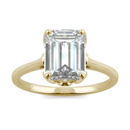 2.52 CTW DEW Emerald Forever One Moissanite Tulip Solitaire Engagement Ring 14K Yellow Gold