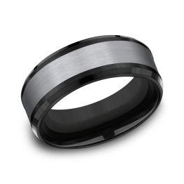 Matte Center Comfort-Fit 8.0mm Ring Tantalum