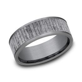 Split Wood Comfort-Fit 8.0mm Ring Tantalum