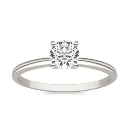 1/2 CTW Round Caydia Lab Grown Diamond Solitaire Engagement Ring 14K White Gold, SIZE 7.0 Stone Color E