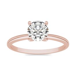 3/4 CTW Round Caydia Lab Grown Diamond Solitaire Engagement Ring 14K Rose Gold, SIZE 7.0 Stone Color E